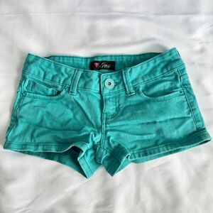 Guess Turquoise Blue Mini Micro Shorts Y2K Size 25